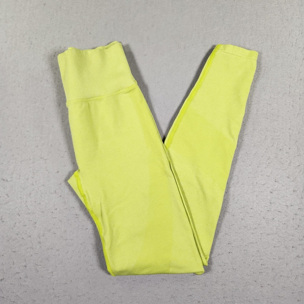 Victoria Secret Pink Active Pants Womens XS Neon Green Tapered Leg Yoga Jogger